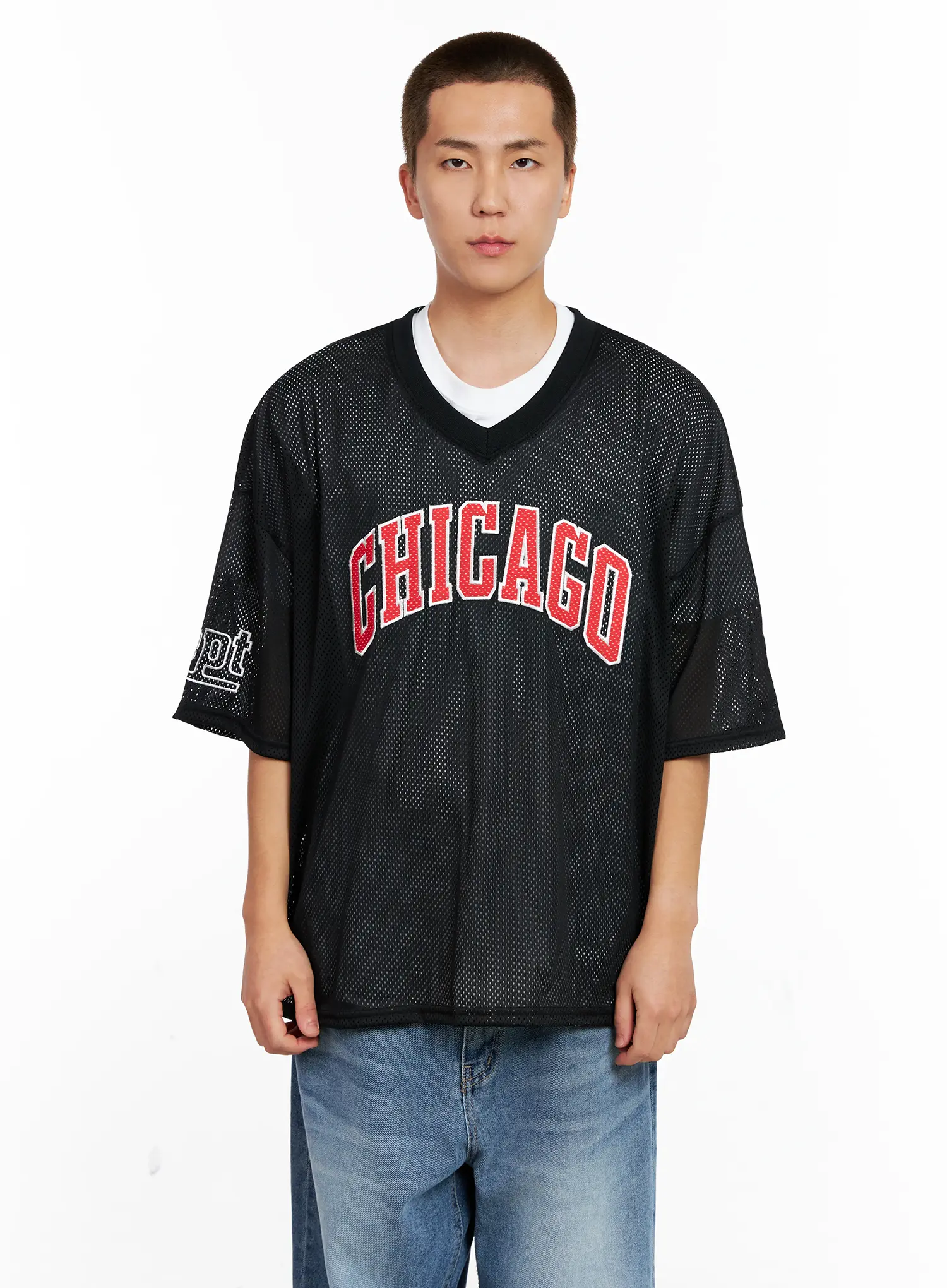 Men's Chicago Mesh V-Neck Jersey Tee IG511 - Image 14