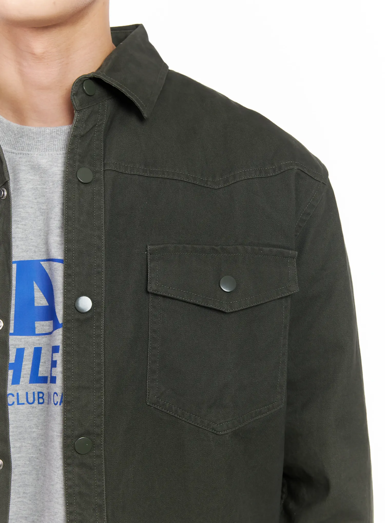 Men's Classic Cotton Snap Shirt IJ521 - Image 11
