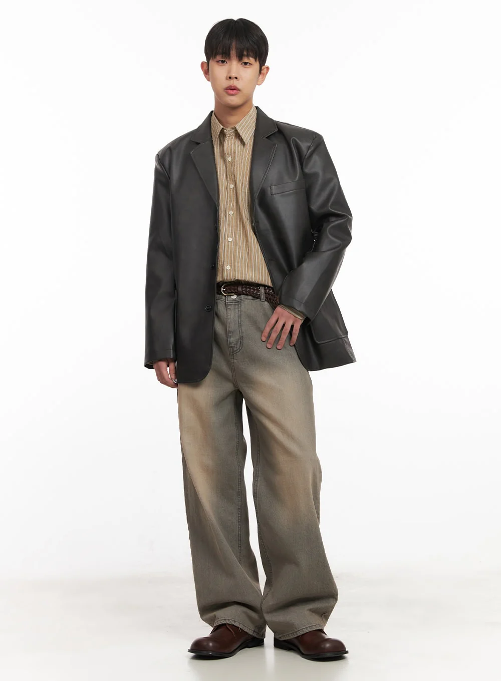 Men's Classic Faux-Leather Loafers IM514 - Image 8
