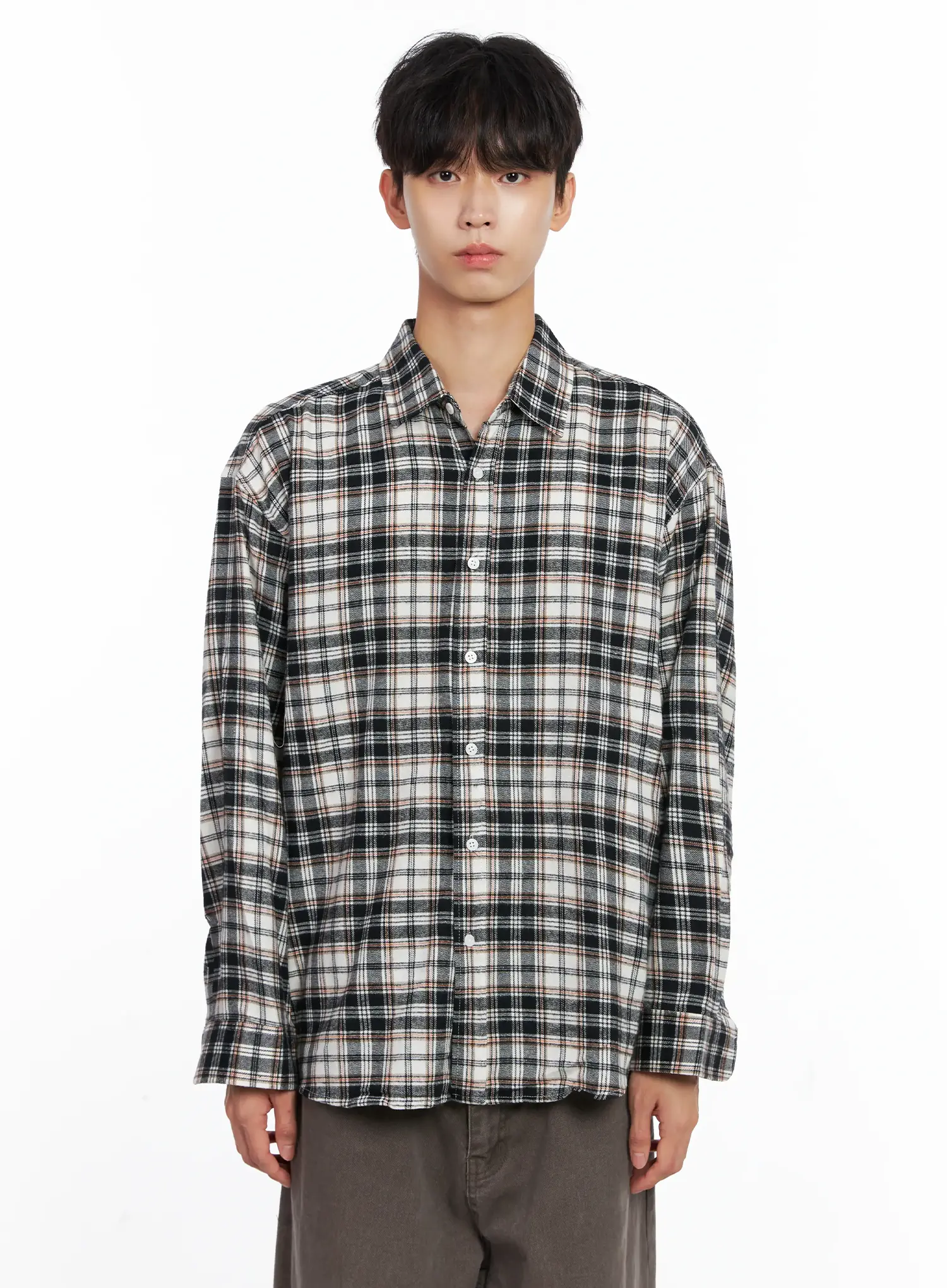 Men's Classic Plaid Button-Up Shirt IS519 - Image 13