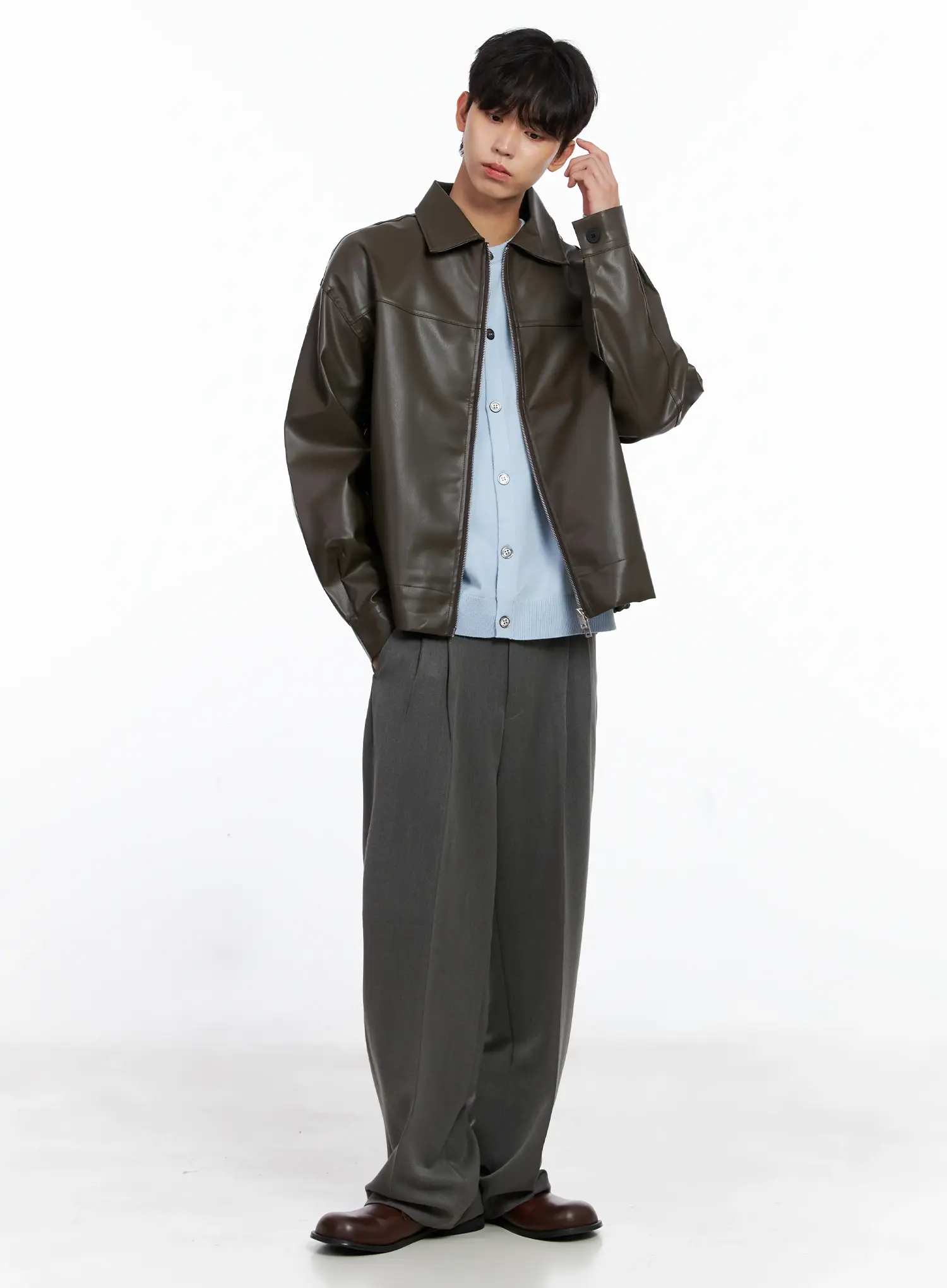 Men's Classic Round Cardigan IS519 - Image 12