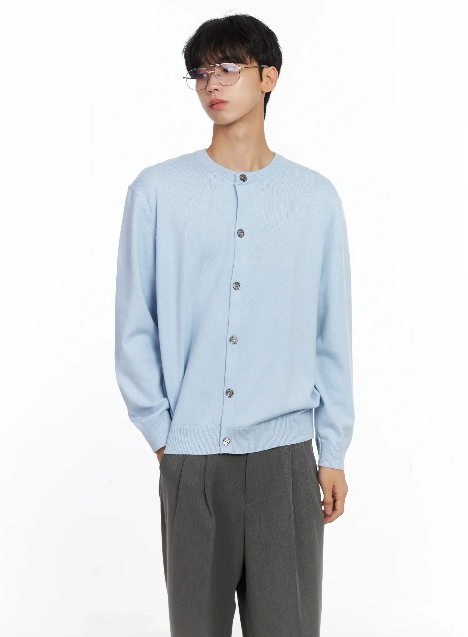 Men's Classic Round Cardigan IS519 - Image 2