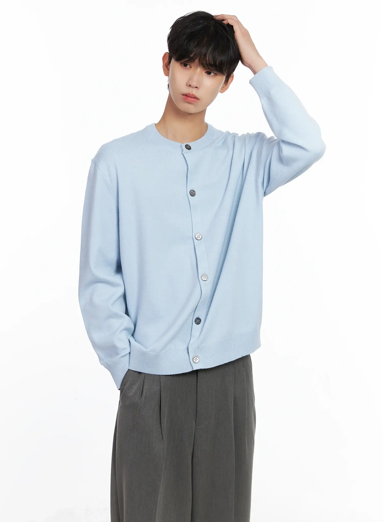 Men's Classic Round Cardigan IS519 - Image 9