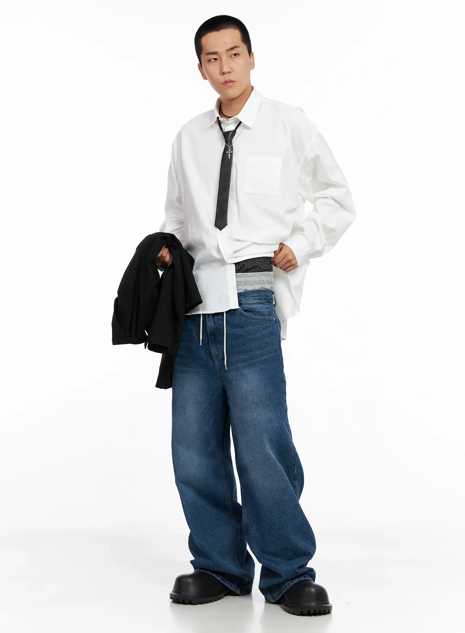 Men's Classic White Button-Up Shirt IS502 - Image 11