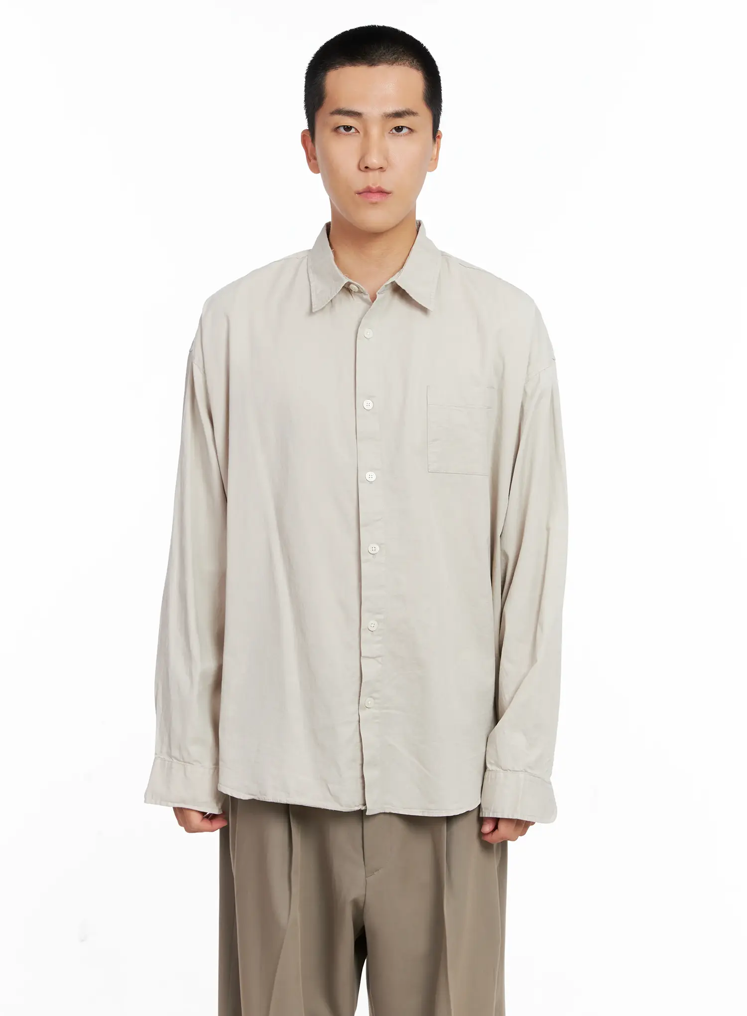 Men's Classic White Button-Up Shirt IS502 - Image 16