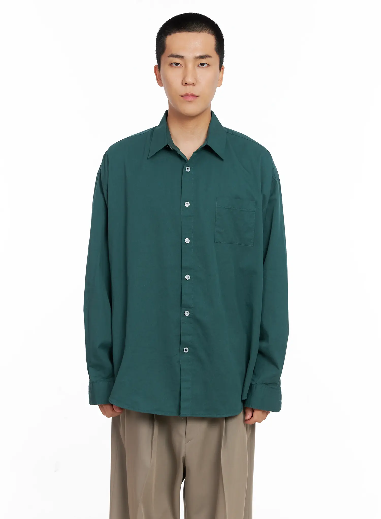 Men's Classic White Button-Up Shirt IS502 - Image 19