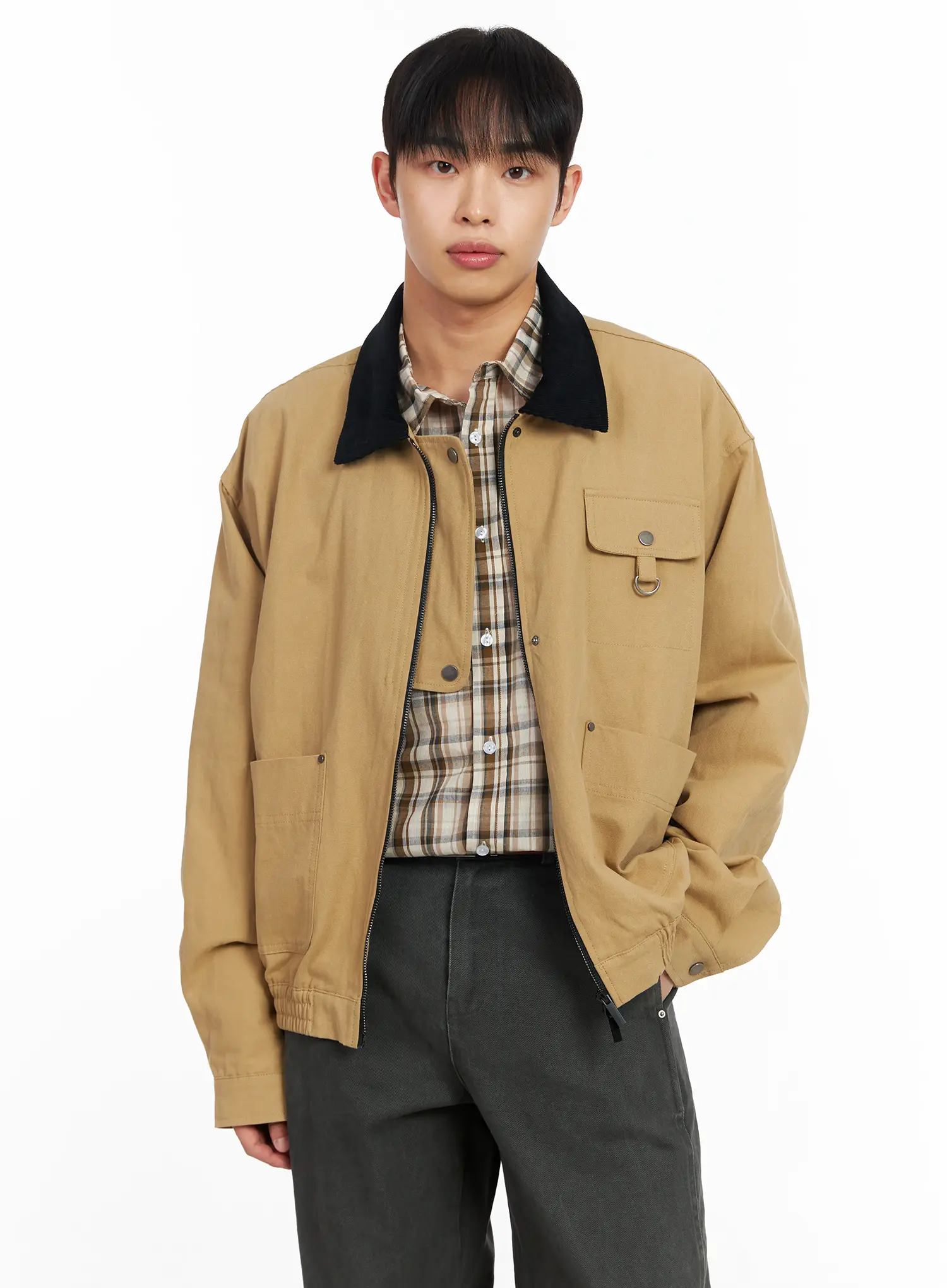 Men's Collar Contrast Jacket IM516 - Image 3