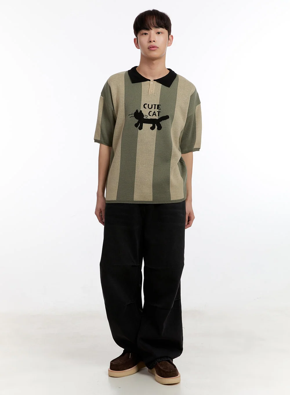 Men's Collared Graphic Sweater IA504 - Image 2