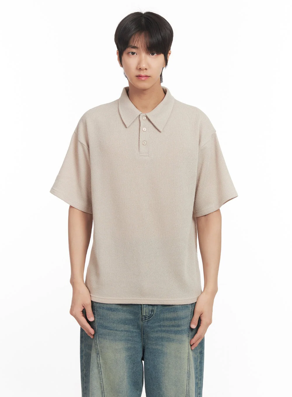 Men's Collared Knitted T-Shirt IA511 - Image 17