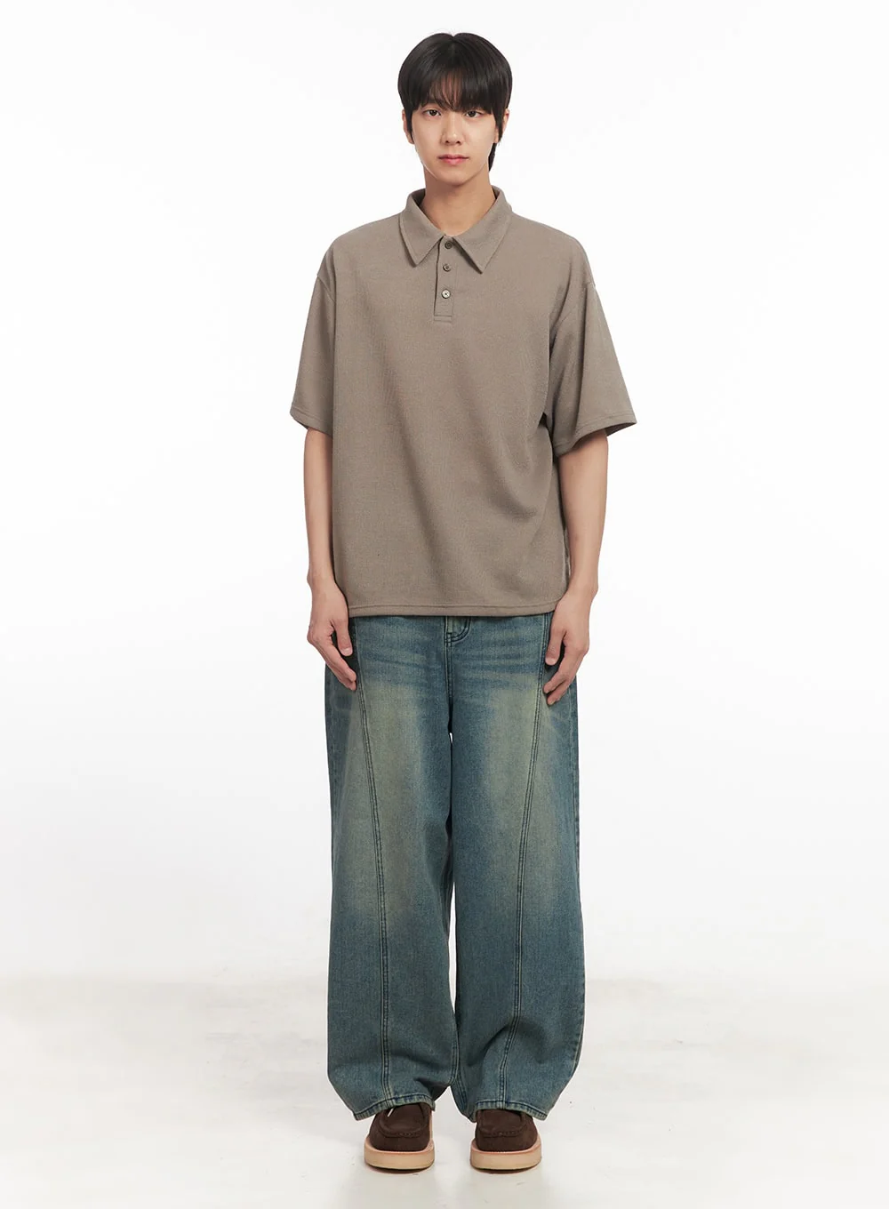 Men's Collared Knitted T-Shirt IA511 - Image 8