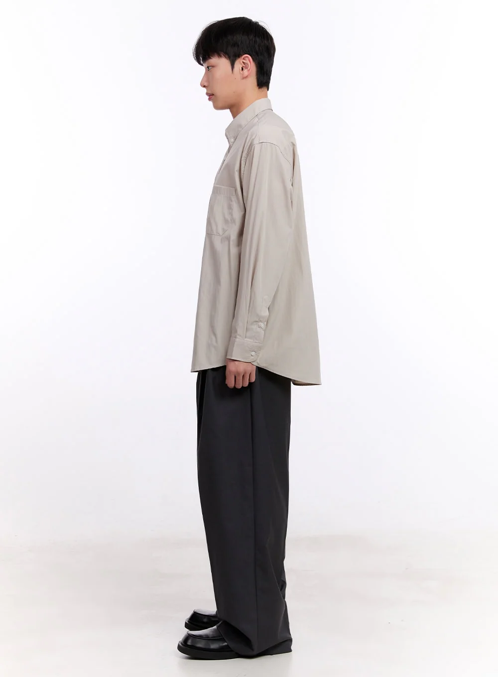Men's Collared Long Sleeve Shirt IM512 - Image 10