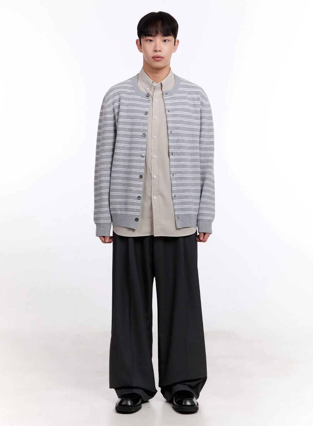 Men's Collared Long Sleeve Shirt IM512 - Image 12