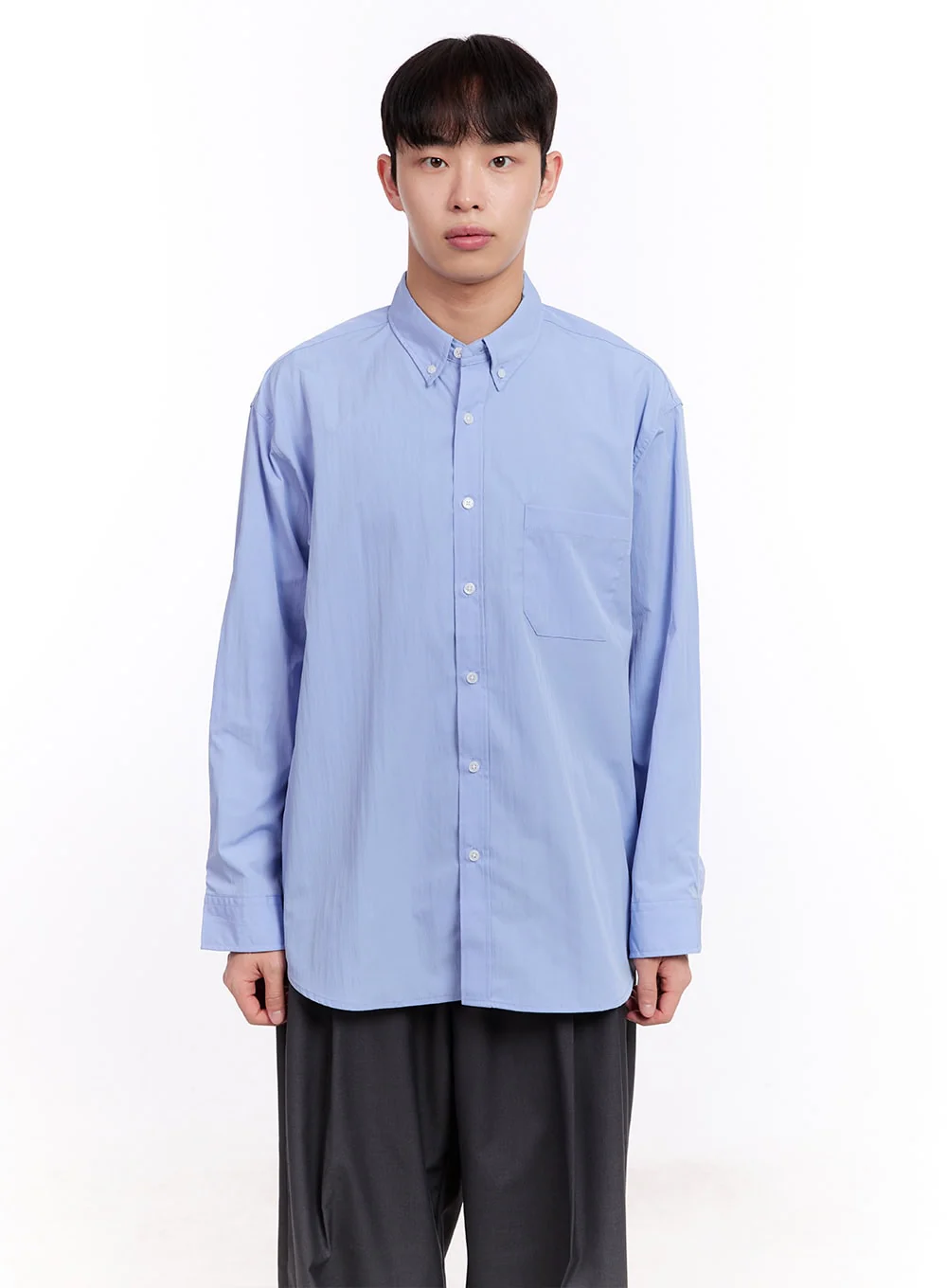 Men's Collared Long Sleeve Shirt IM512 - Image 15