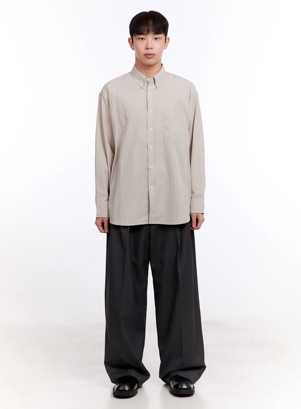Men's Collared Long Sleeve Shirt IM512 - Image 9
