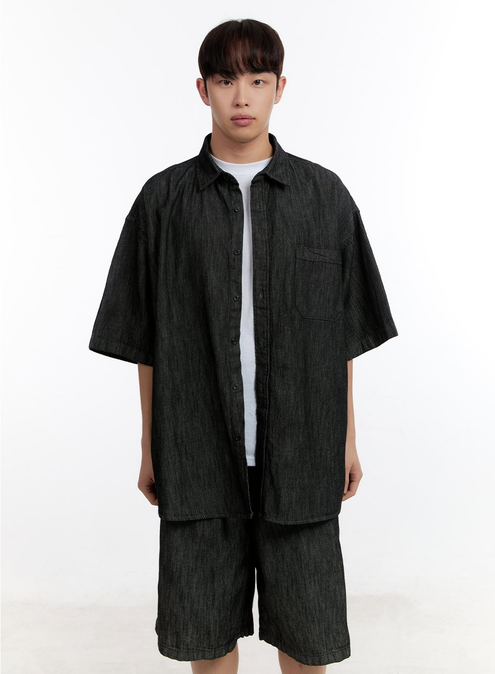 Men's Collared Oversized Shirt IA507 - Image 13