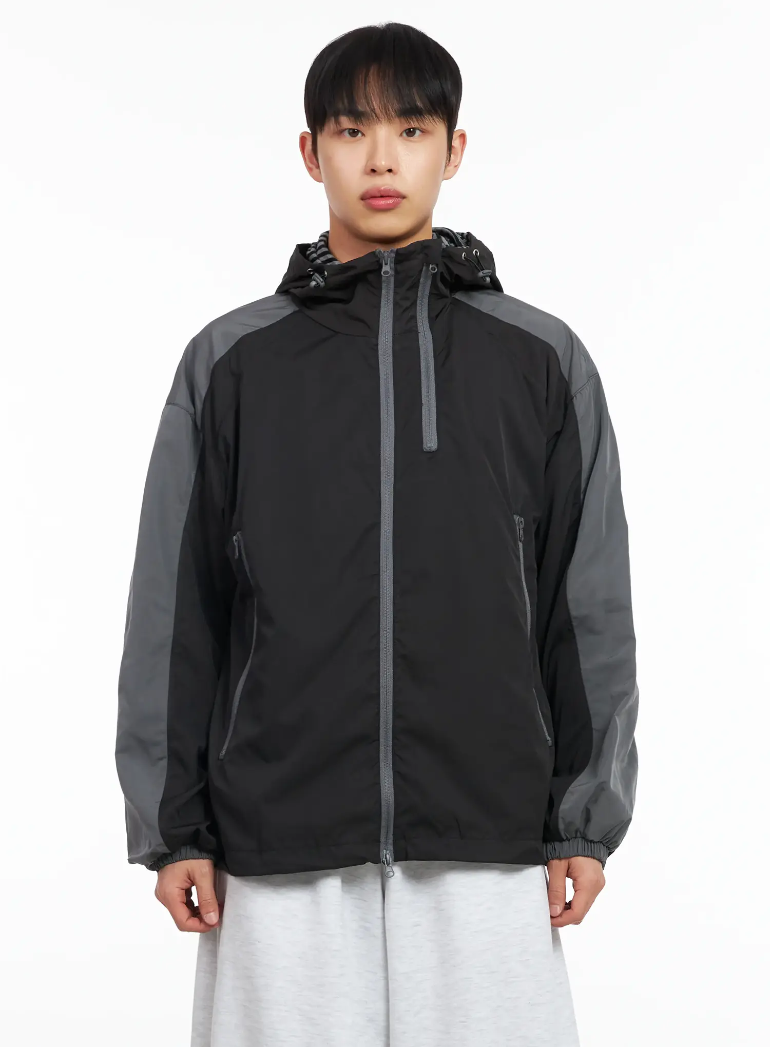 Men's Color Block Hoodie Jacket IM516 - Image 11