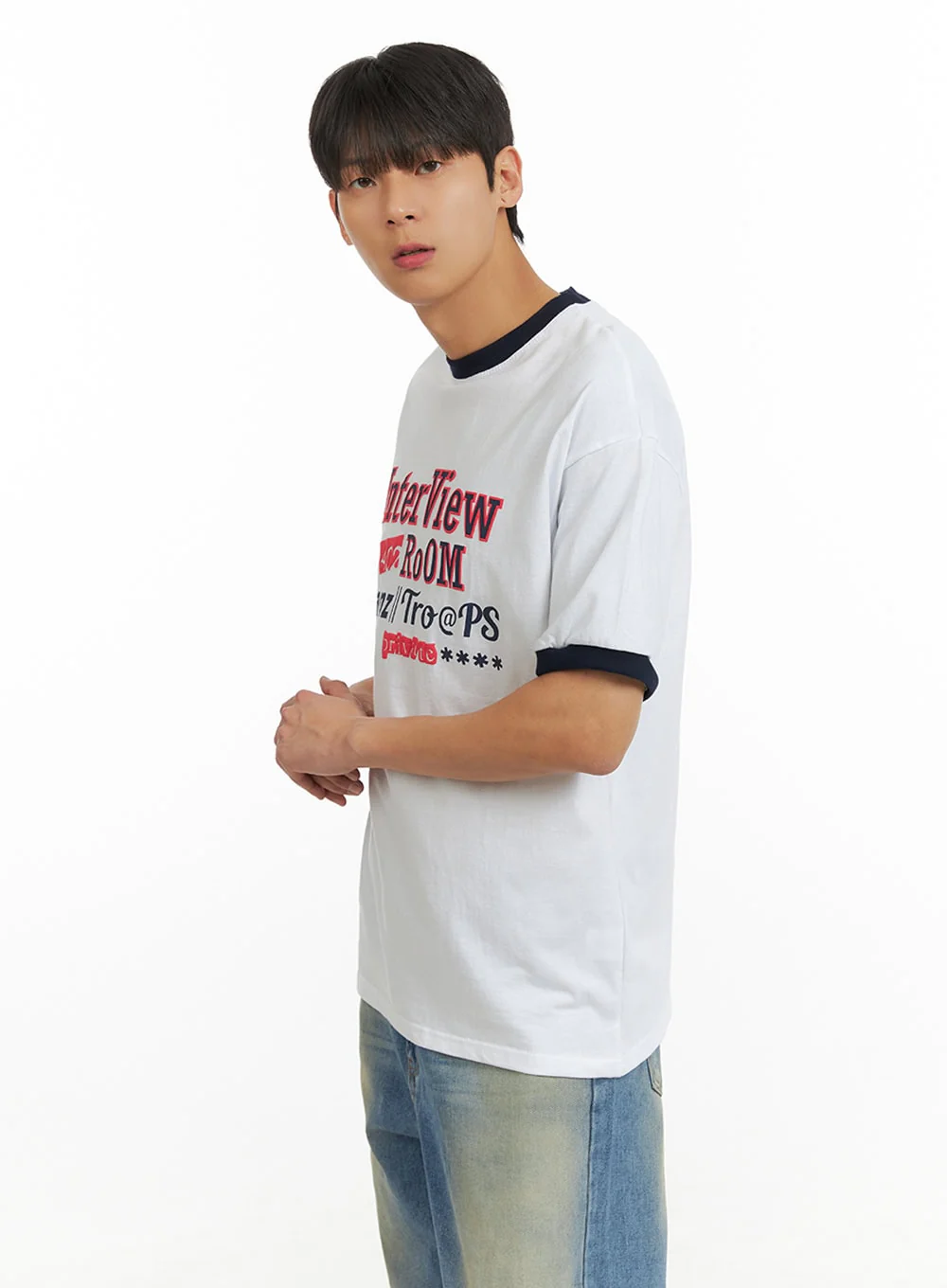Men's Contrasting Graphic T-Shirt IU419 - Image 4