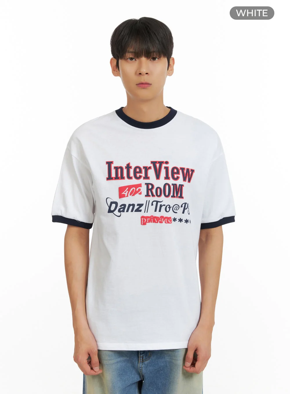 Men's Contrasting Graphic T-Shirt IU419 - Image 7