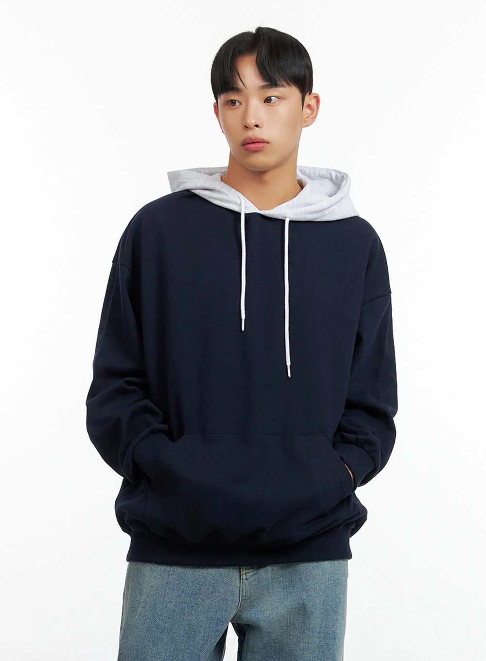 Men's Contrasting Hoodie (Dark Blue) IU412 - Image 4