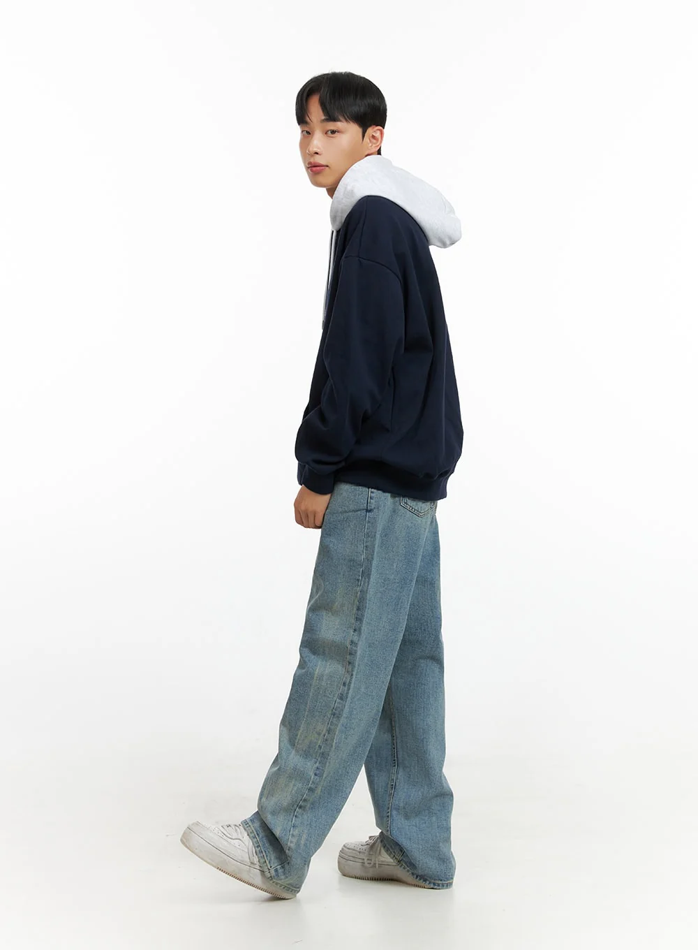 Men's Contrasting Hoodie (Dark Blue) IU412 - Image 7