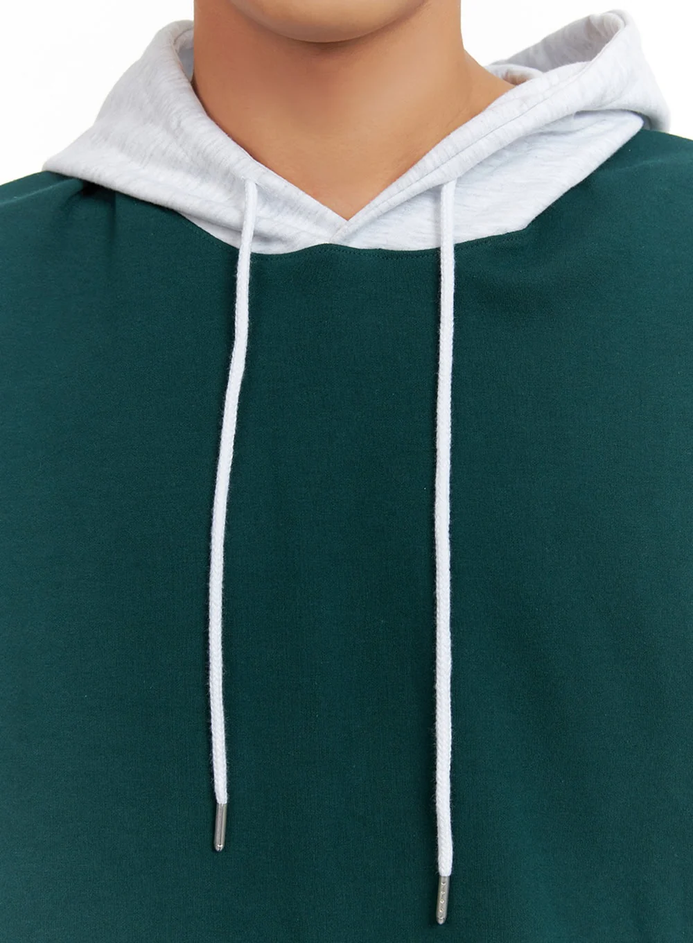 Men's Contrasting Hoodie (Green) IU414 - Image 3