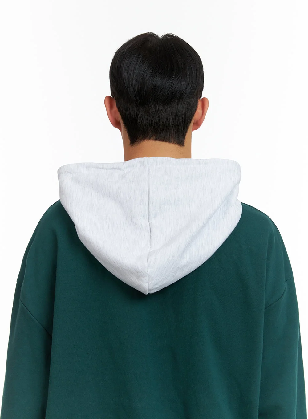 Men's Contrasting Hoodie (Green) IU414 - Image 6