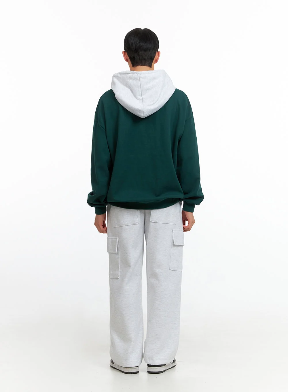 Men's Contrasting Hoodie (Green) IU414 - Image 8