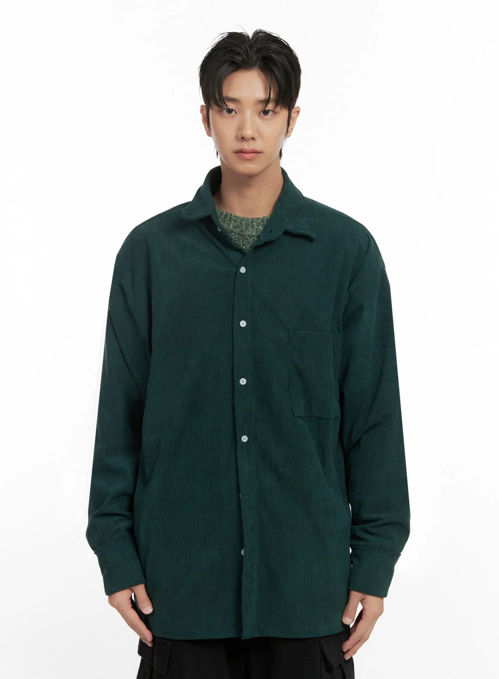Men's Corduroy Collared Button-Up Shirt ID413 - Image 12