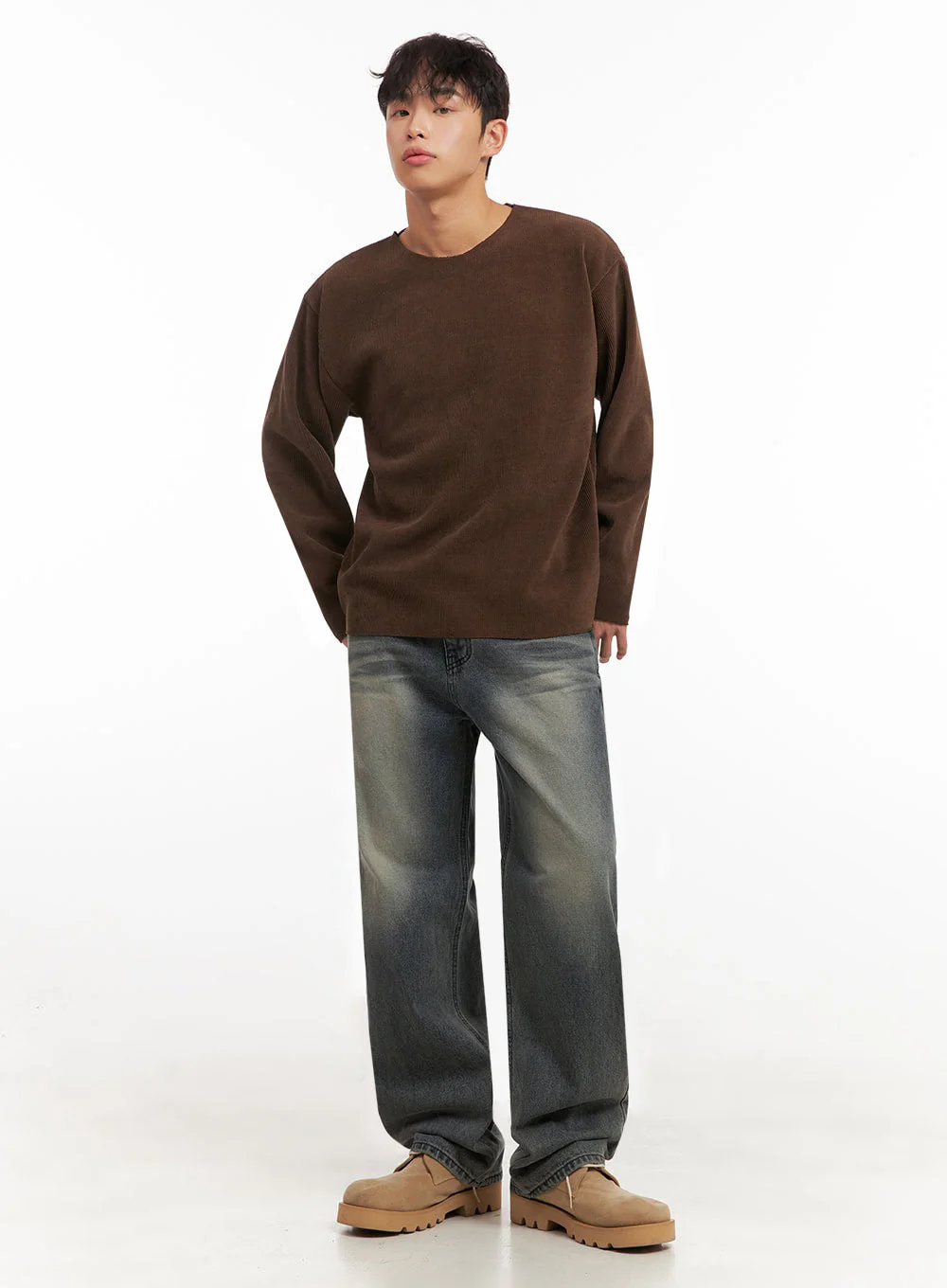 Men's Corduroy Long-Sleeve Sweater ID431 - Image 2