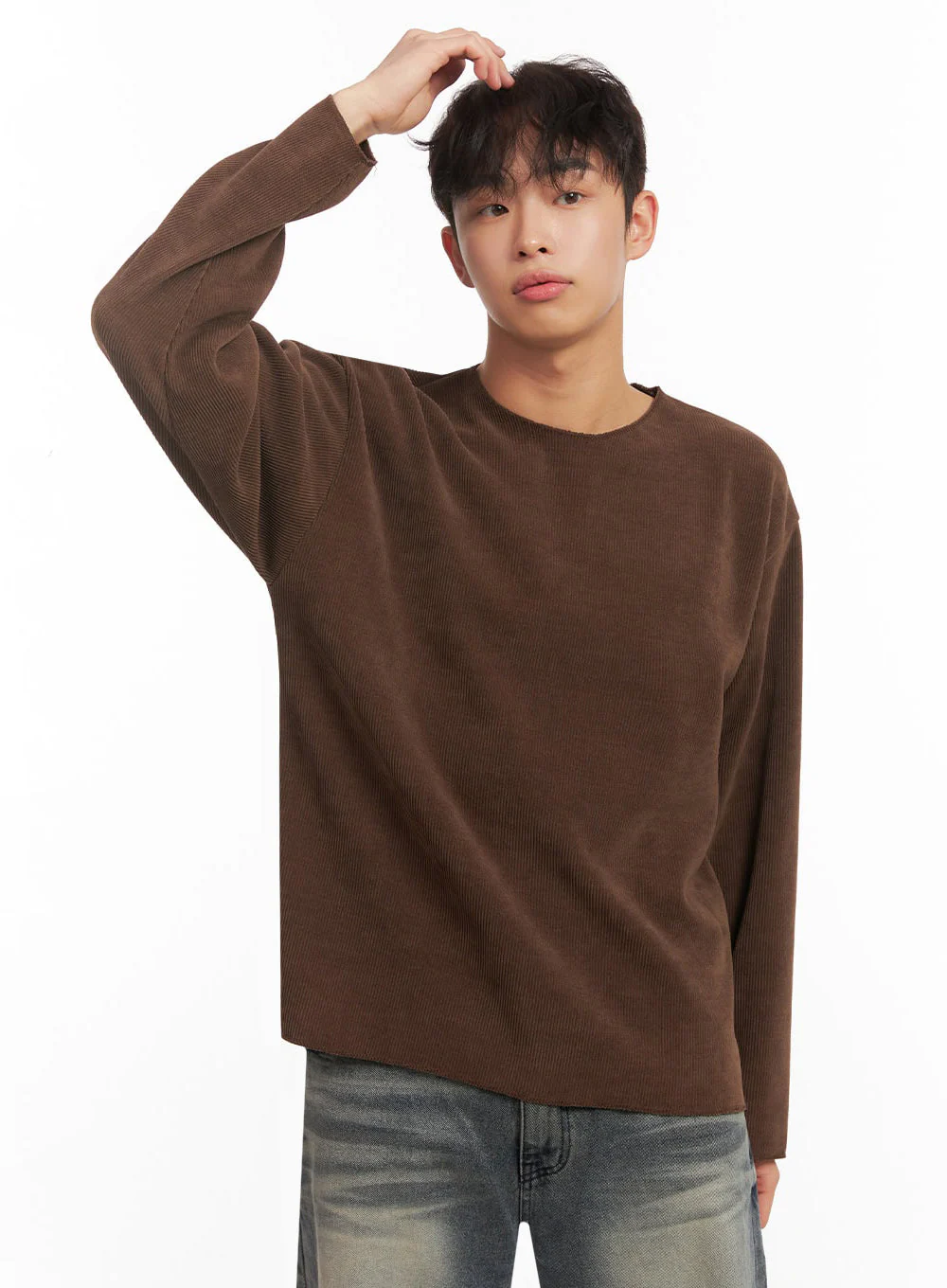 Men's Corduroy Long-Sleeve Sweater ID431 - Image 3