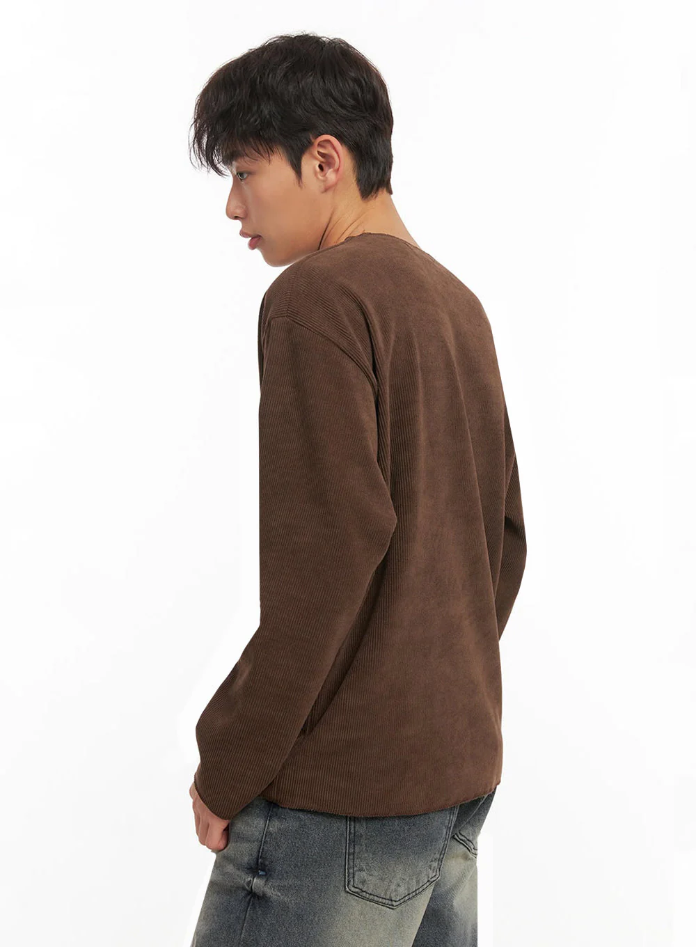 Men's Corduroy Long-Sleeve Sweater ID431 - Image 4