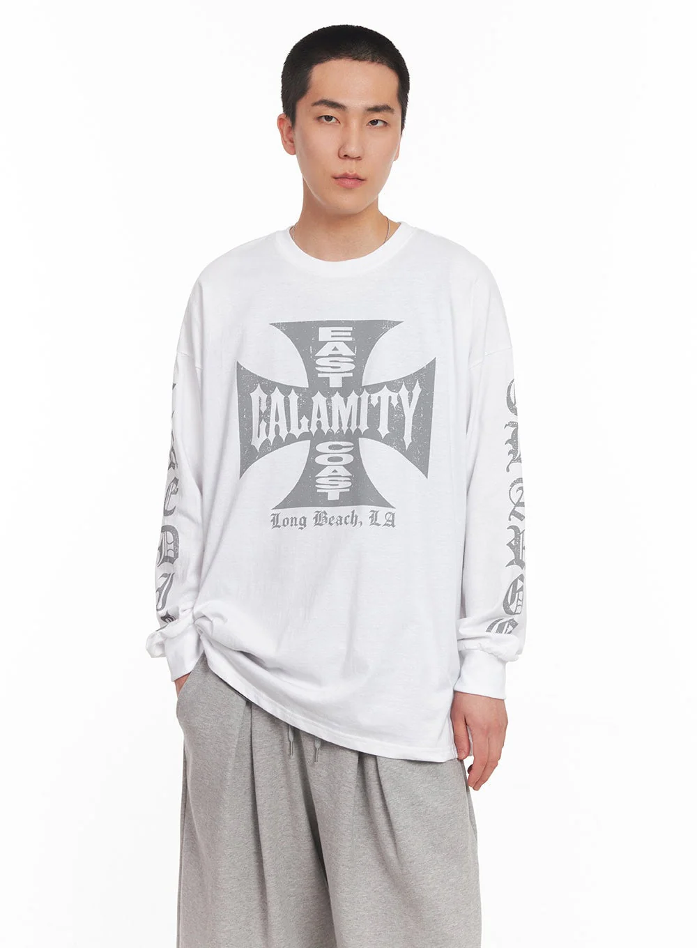 Men's Cotton Graphic Long Sleeve Shirt IY506