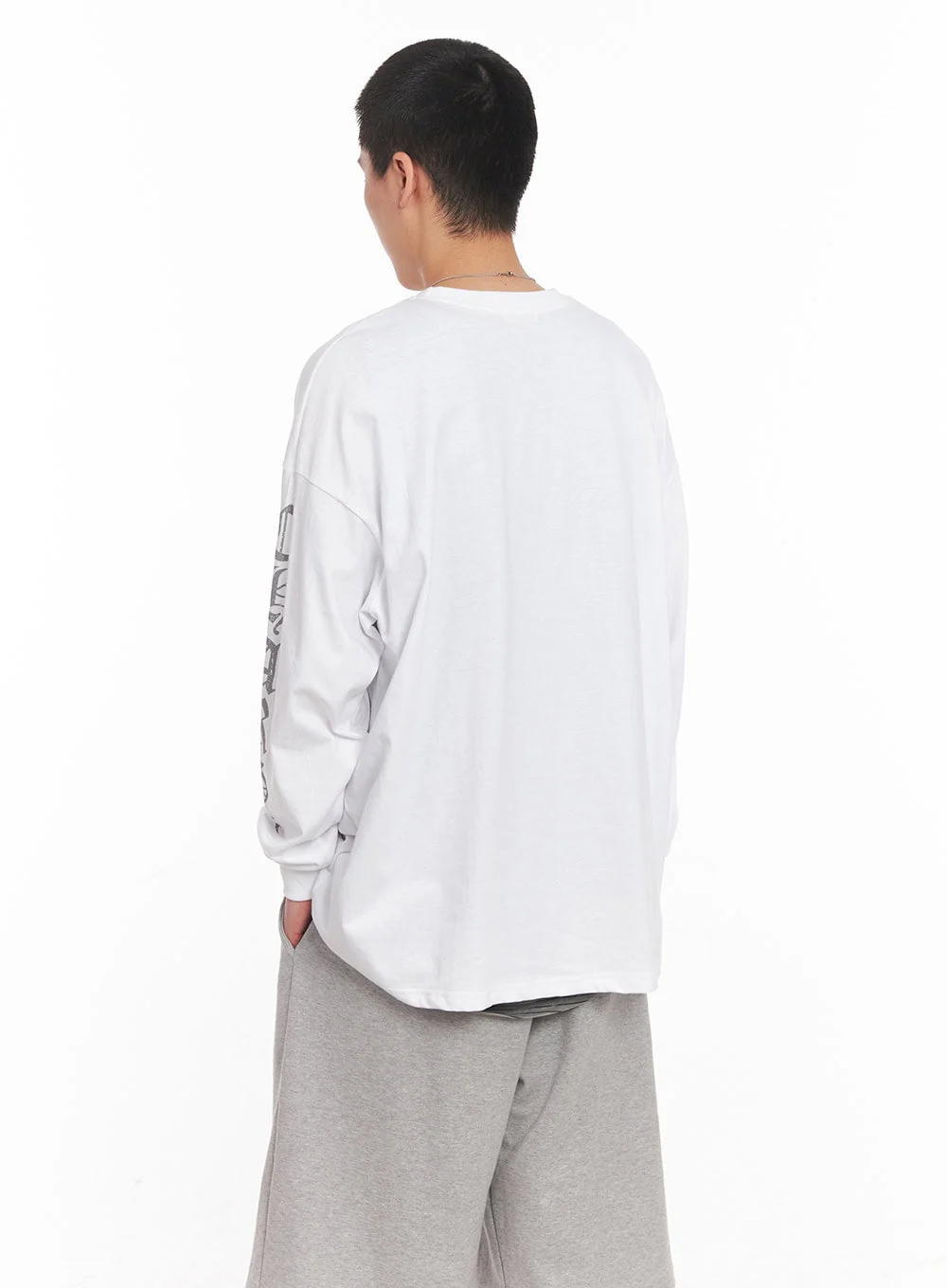 Men's Cotton Graphic Long Sleeve Shirt IY506 - Image 6