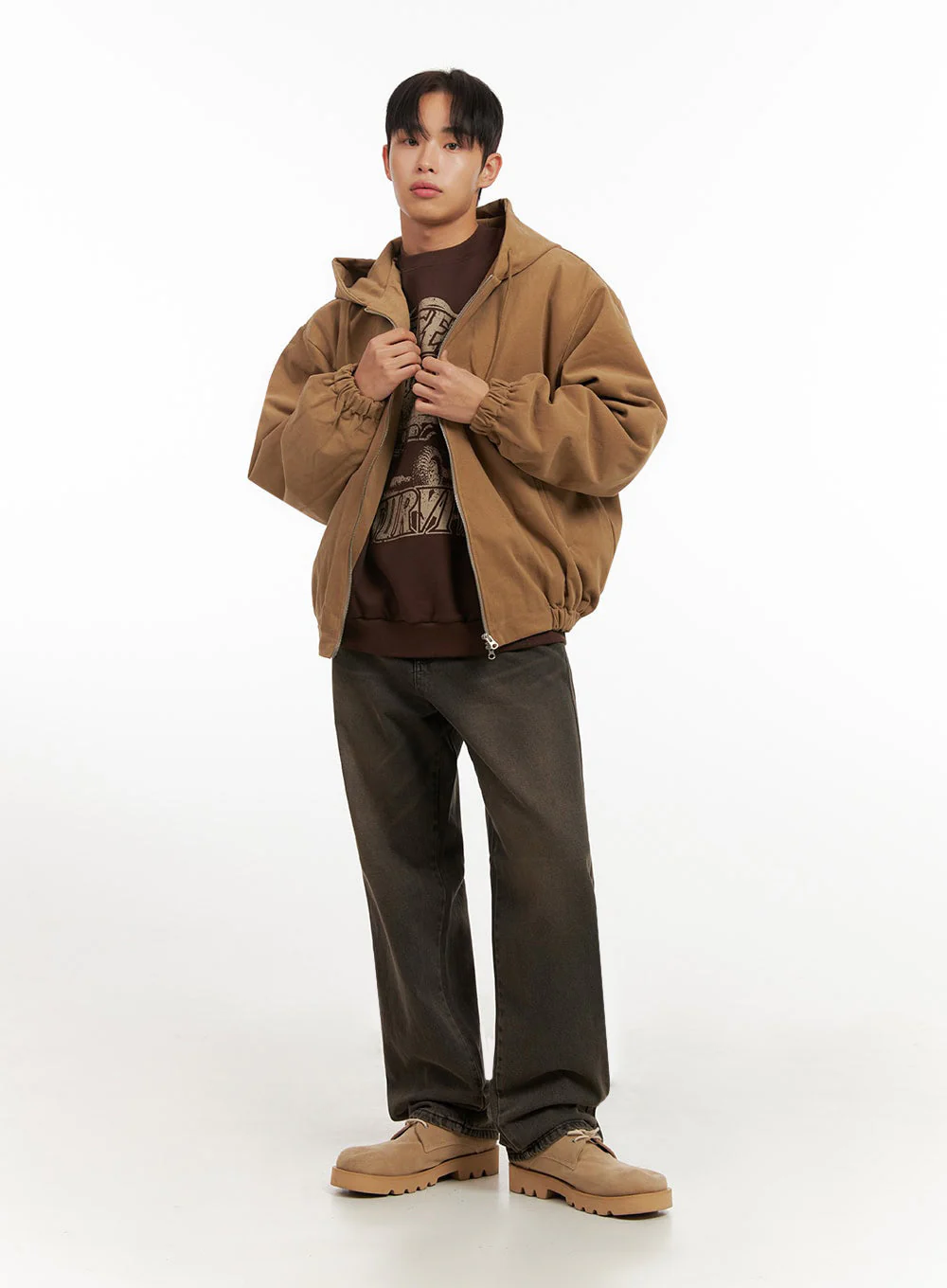 Men's Cotton Hooded Zip-Up Jumper ID413 - Image 6