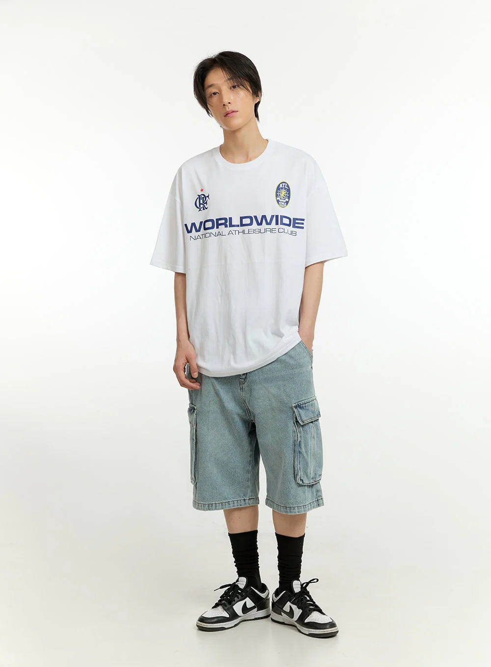 Men's Cotton Lettering Loose Fit T-Shirt (White) IL418 - Image 5
