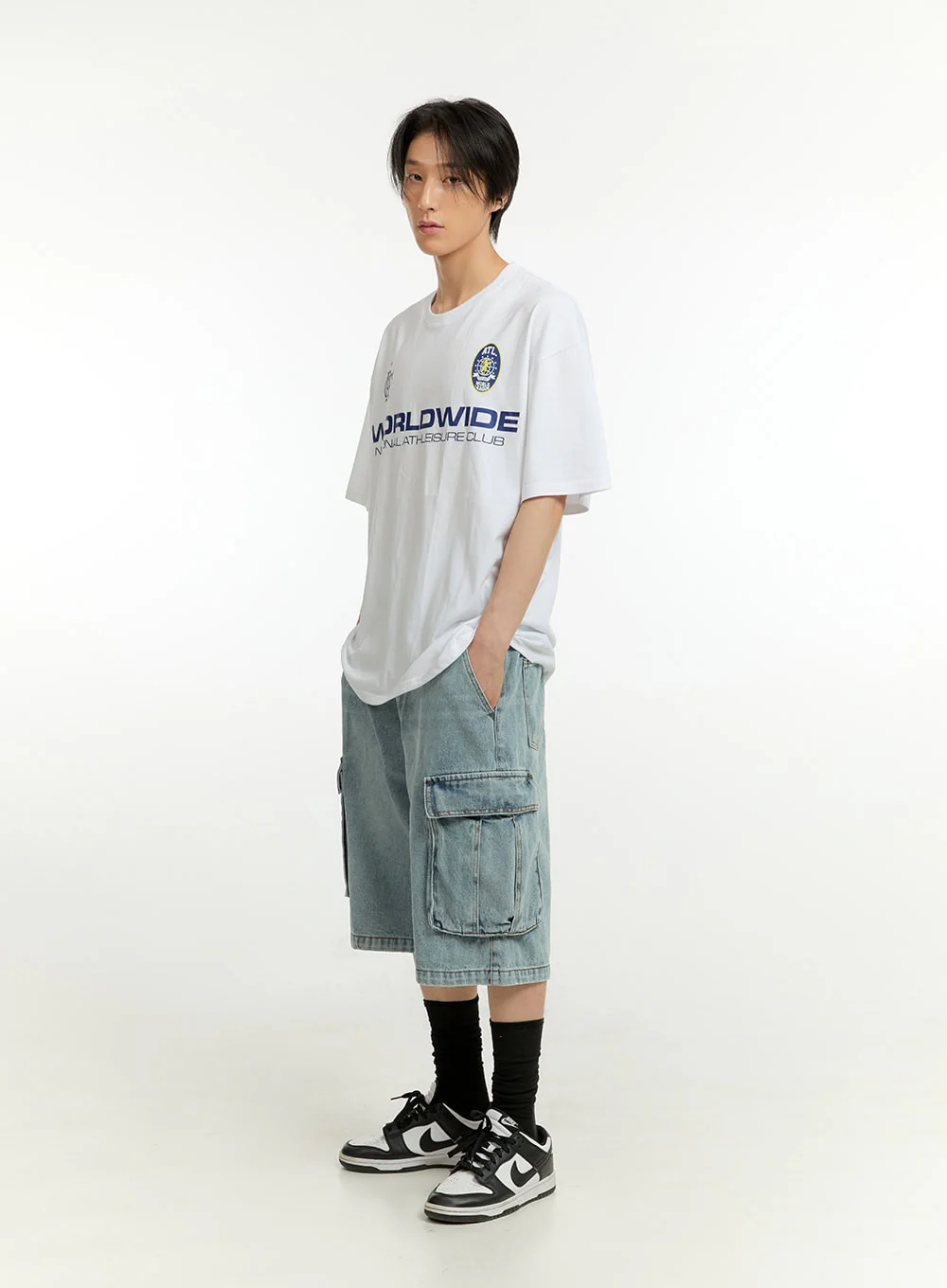 Men's Cotton Lettering Loose Fit T-Shirt (White) IL418 - Image 6