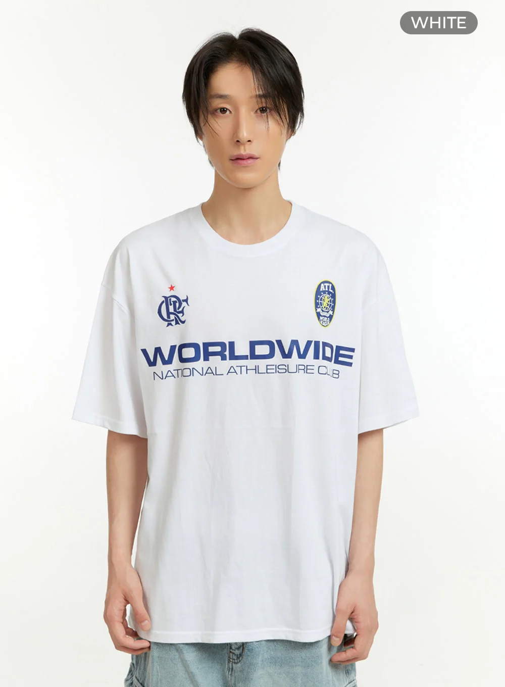 Men's Cotton Lettering Loose Fit T-Shirt (White) IL418 - Image 8