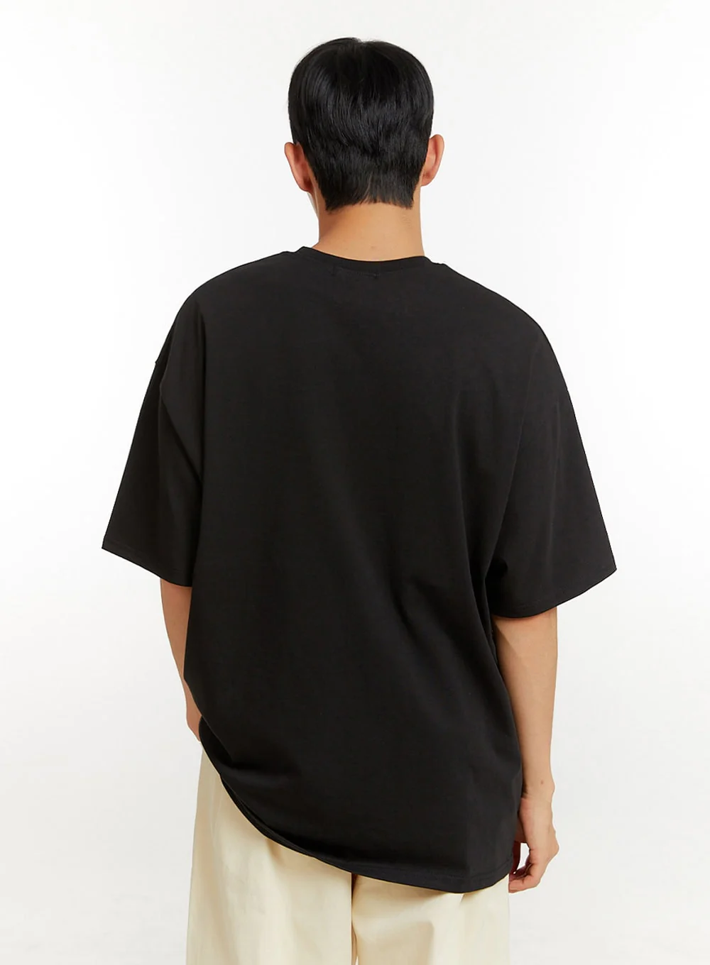 Men's Cotton Lettering Oversize T-Shirt IU426 - Image 5