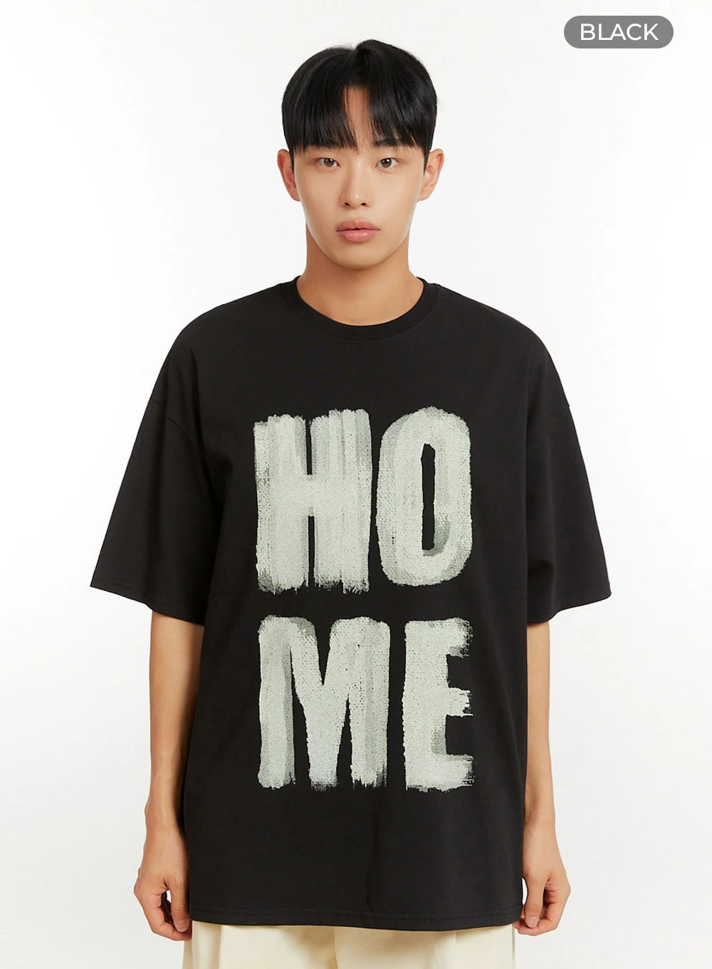 Men's Cotton Lettering Oversize T-Shirt IU426 - Image 8