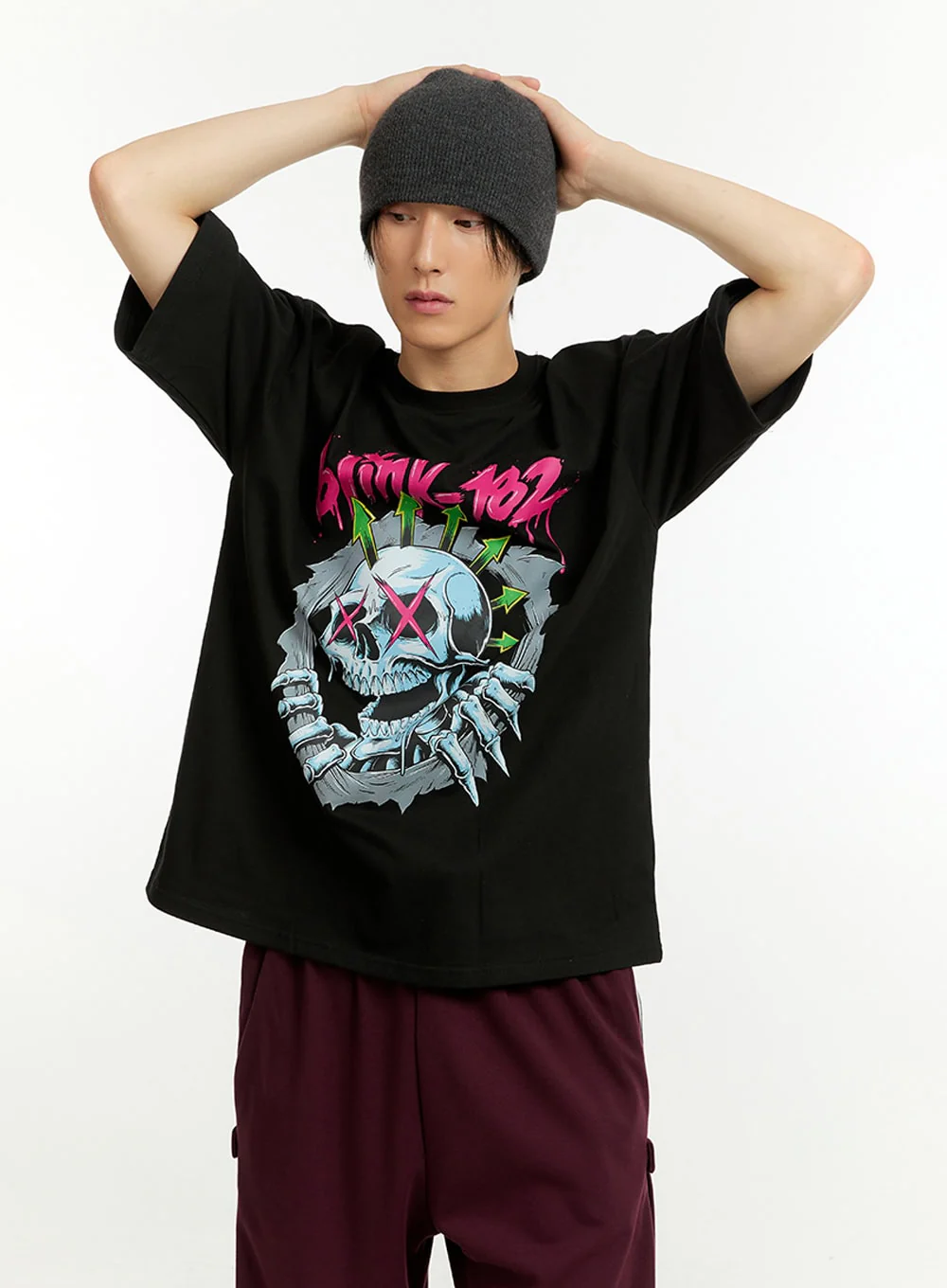Men's Cotton Lettering T-Shirt IL418