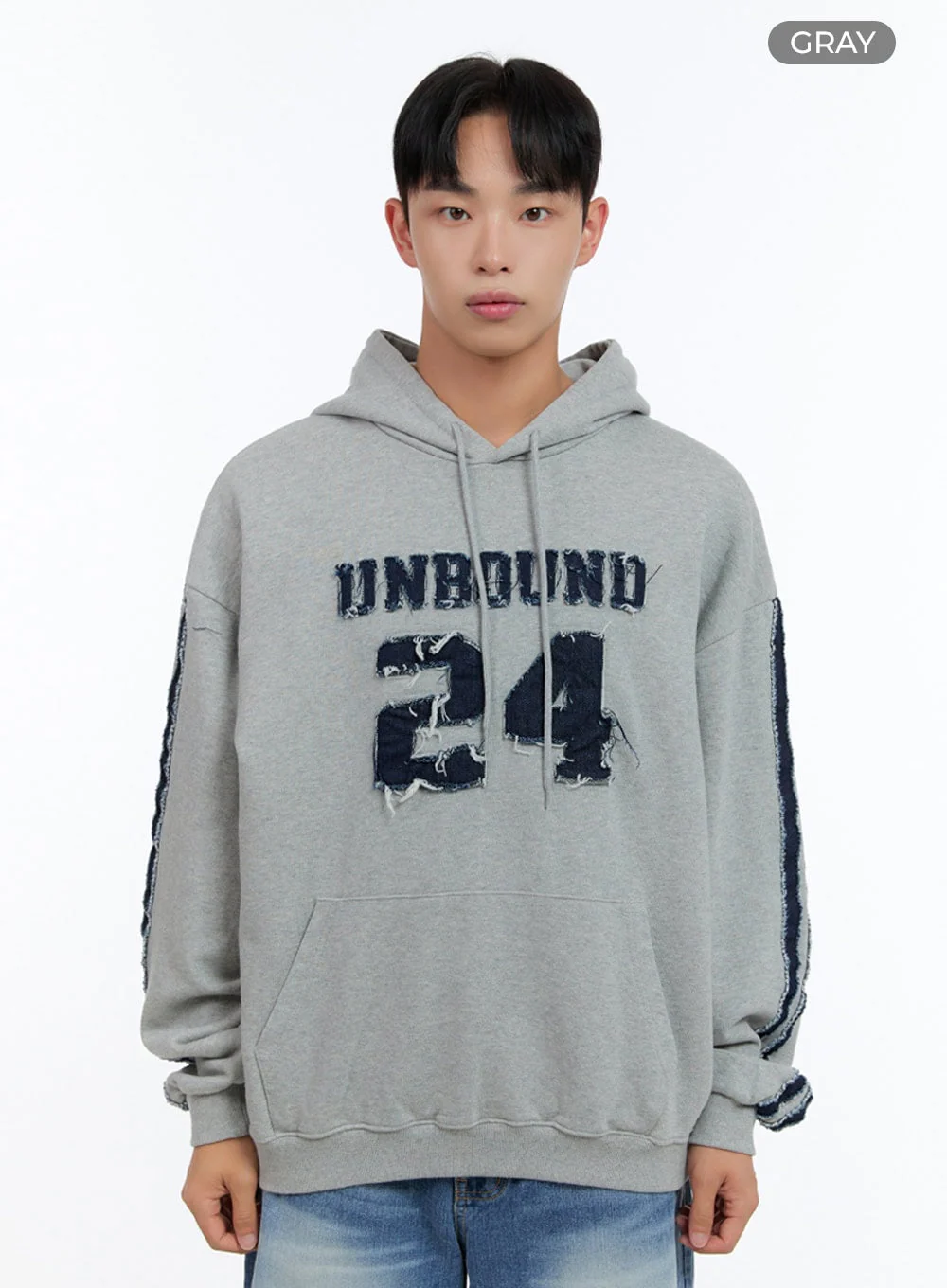 Men's Cotton Patchwork Hoodie IS412 - Image 10