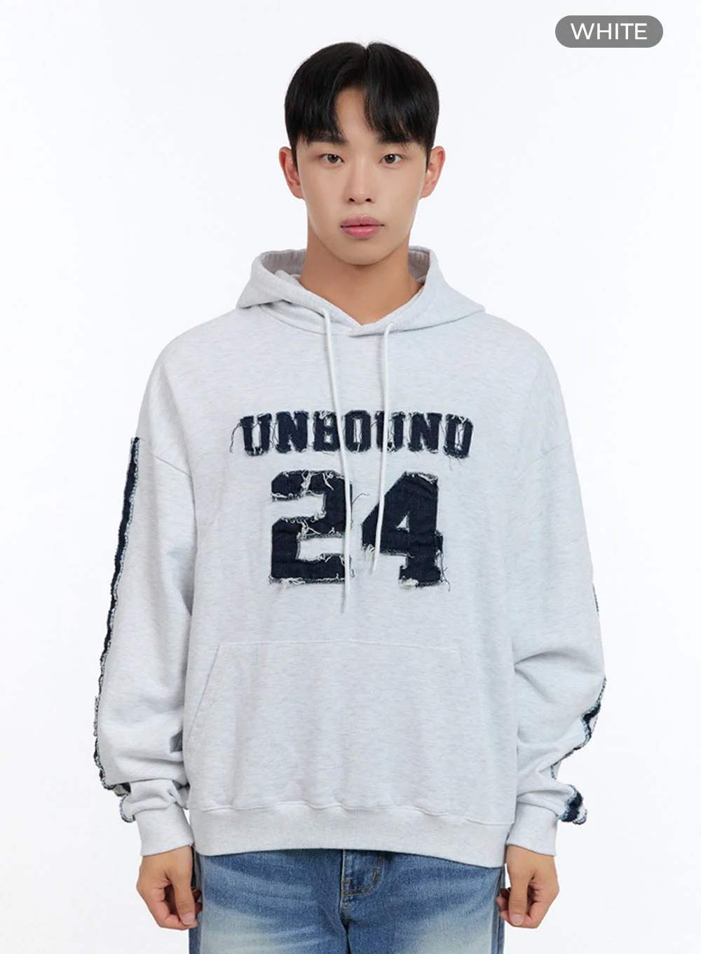 Men's Cotton Patchwork Hoodie IS412 - Image 11