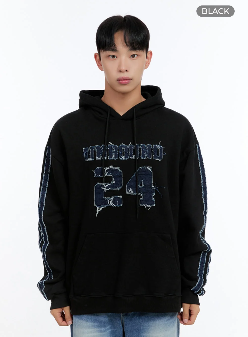 Men's Cotton Patchwork Hoodie IS412 - Image 12