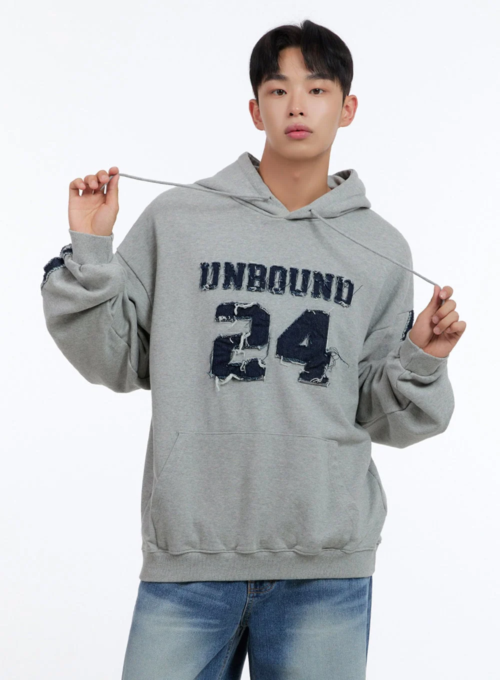 Men's Cotton Patchwork Hoodie IS412 - Image 4
