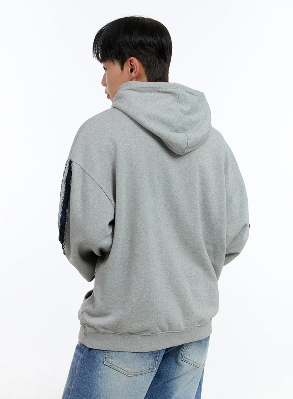 Men's Cotton Patchwork Hoodie IS412 - Image 6