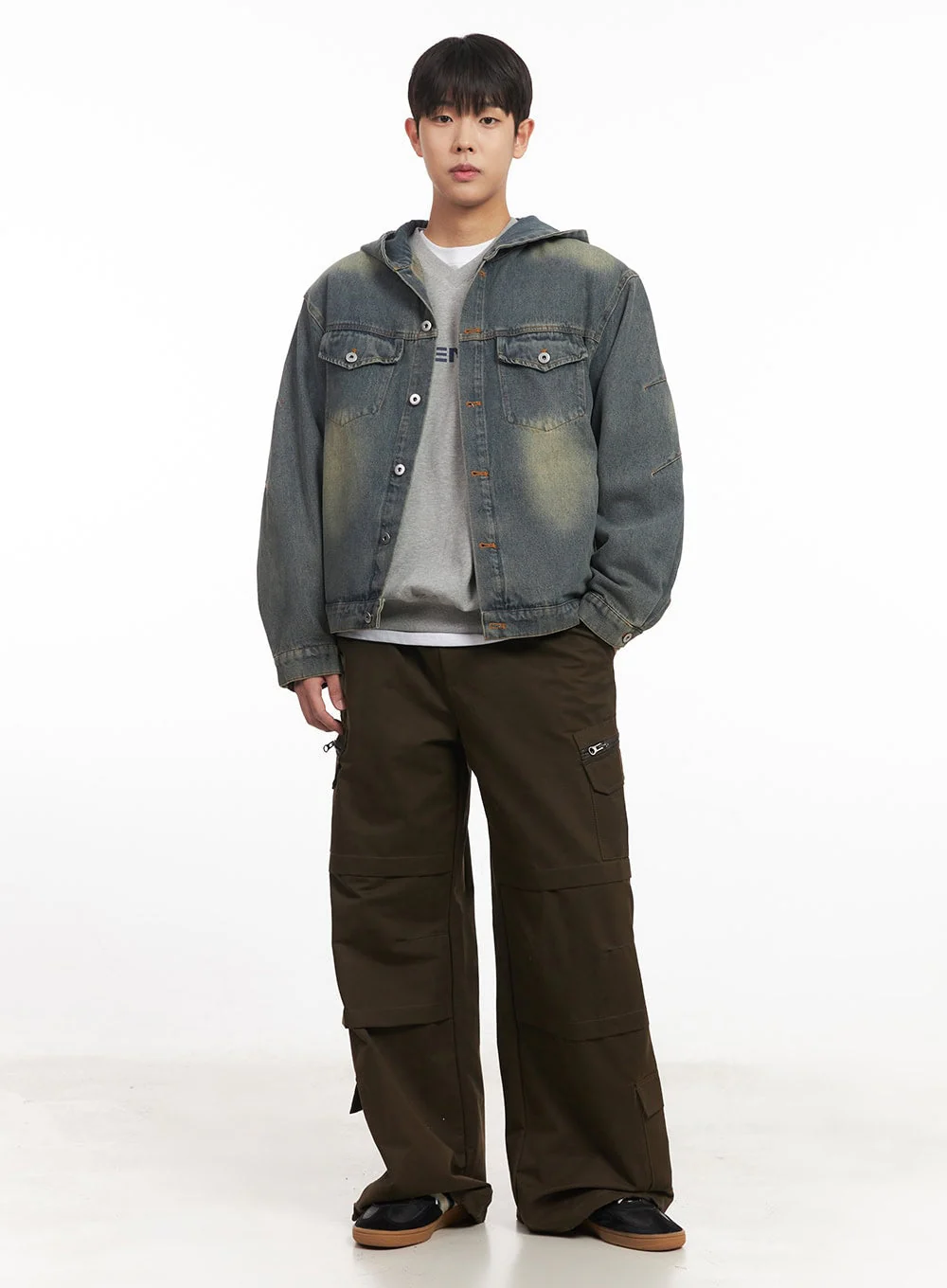 Men's Cotton Pocket Wide-Leg Pants IM528