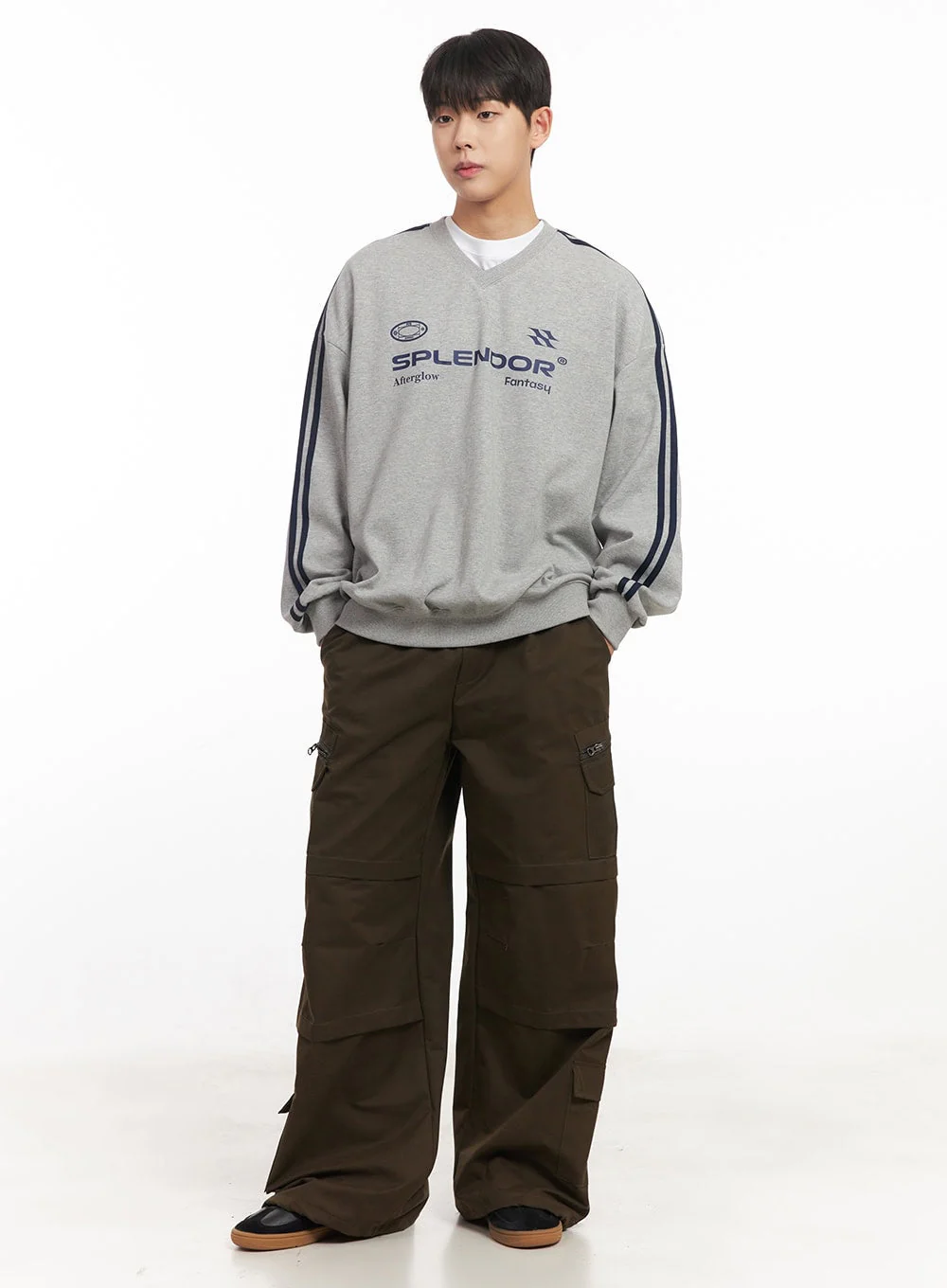 Men's Cotton Pocket Wide-Leg Pants IM528 - Image 13