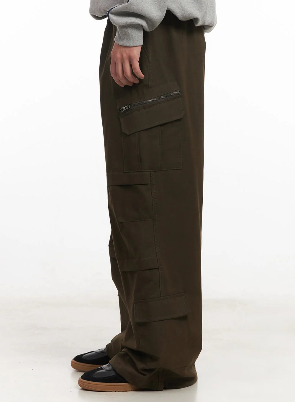 Men's Cotton Pocket Wide-Leg Pants IM528 - Image 4