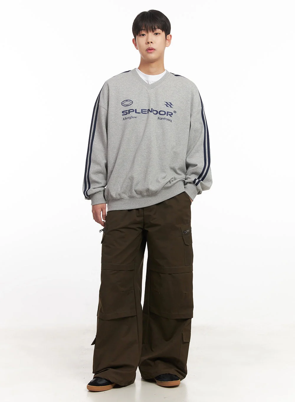 Men's Cotton Pocket Wide-Leg Pants IM528 - Image 9