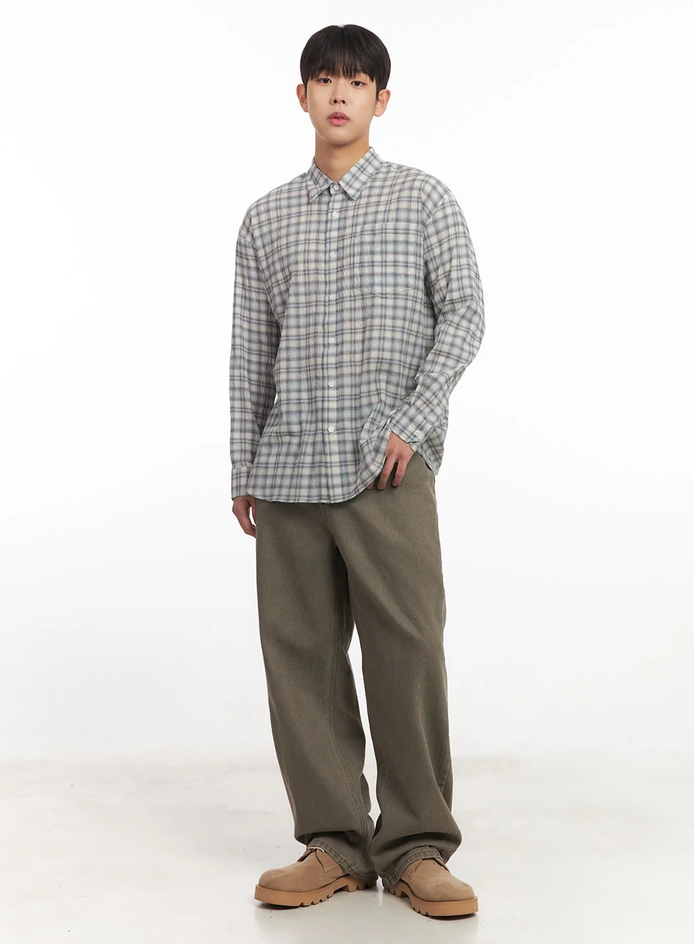 Men's Cotton Washed Wide-Leg Pants IM527 - Image 10